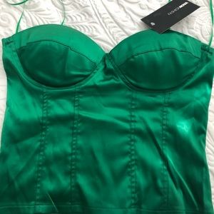 Satin corset with Zipper in the back size large